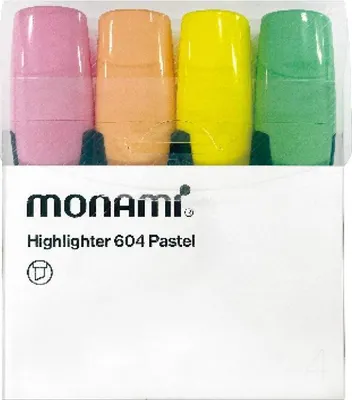 Produktbild von Monami-Textmarker in Pastelltönen, 4 Farben
