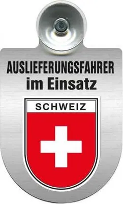 Produktbild von Einsatzschild Windschutzscheibe incl. Saugnapf - Auslieferungsfahrer im Einsatz - 309365 - incl. Regionen nach Wahl Color - Region Schweiz