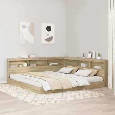 Produktbild von Möbel Bücherregal-Bett Sonoma Eiche 180 x 200 cm Holzwerkstoff - Klassische Betten 3335745
