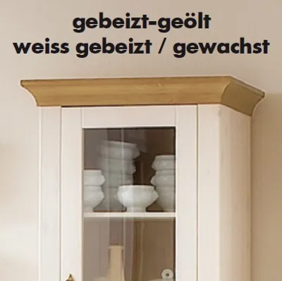 Produktbild von Sekretär Schreibtisch Büro Arbeitszimmer Kiefer massiv Landhausstil, Farbe:weiß / grau