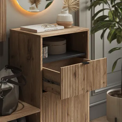Obrázok produktu pre Lavička na topánky Vicco Eliza Dub Viking 100 x 98.5 cm so 6 priehradkami, Model 56441