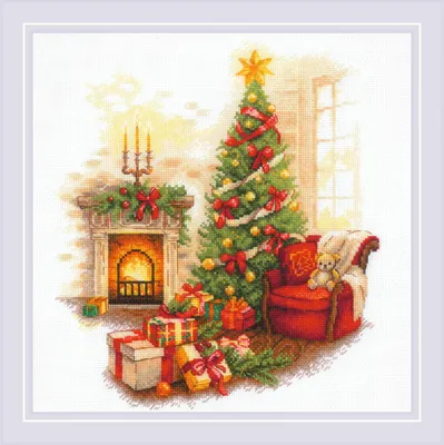 Produktbild von Riolis Kreuzstich Stickpackung "Weihnachtsgelassenheit", Zählmuster, 30x30cm