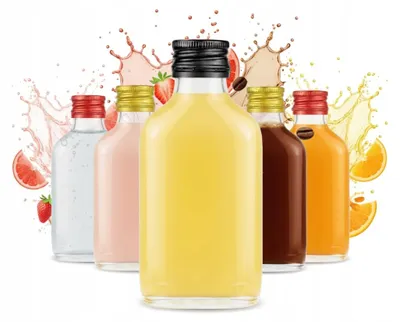 Produktbild von 5x Flasche Flachmann 100ml + Verschluss als Geschenk für Hochzeit Wodka Moonshine