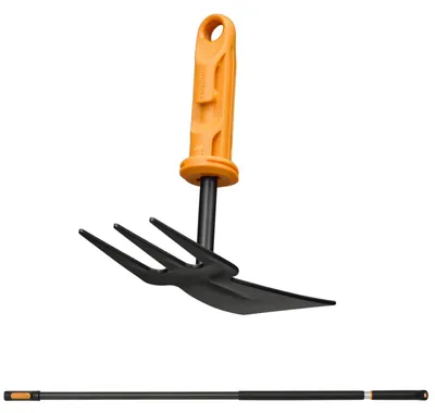 Produktbild von FISKARS ONECLICK Gartenhackenkopf mit Gabel 5 cm + Stiel 119-174 cm