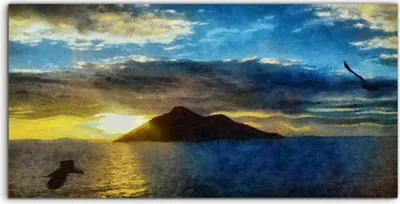 Produktbild von Coloray Acrylbild 100x50  Wandbild Acrylbilder Landschaft Himmel Berg Wolken See