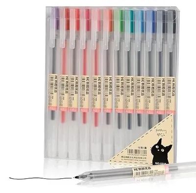 Zdjęcie produktu dla Długopisy żelowe kolorowe 0 5 mm do biura szkoły 12 sztuk zestaw