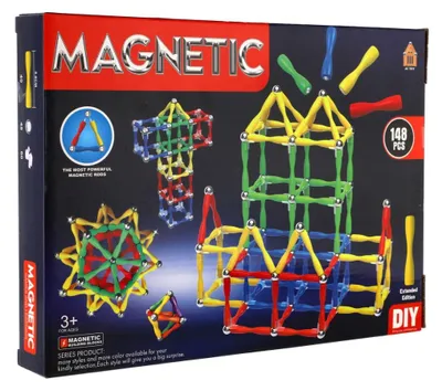 Immagine prodotto di Set di costruzioni magnetiche, 148 pezzi, plastica/metallo, confezionato in una scatola di 30x22x4 cm