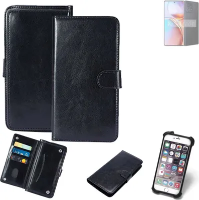 Produktbild von K-S-Trade 360° Hülle kompatibel mit Motorola Edge+ 2023 schwarz Kunstleder Case BookCase WalletCase Kunstlederederhülle Handyhülle, Rundumschutz
