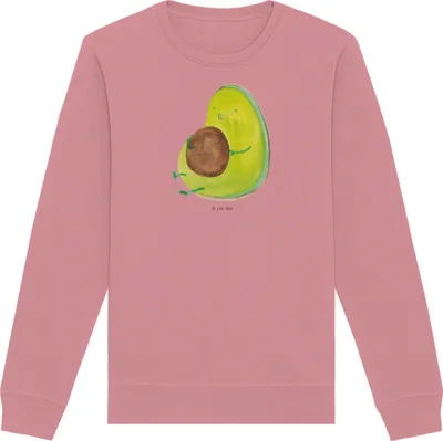 Produktbild von Mr. & Mrs. Panda Baumwoll Pullover Avocado Pfeifen Größe XL - Canyon Pink - Geschenk, Schwanger, Diät, Sweater, Pulli, Abnehmen, Bio, Sweatshirt