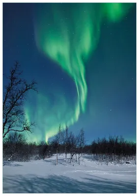Produktbild von Wallario Premium Glasbild, freischwebende Optik, kräftige Farben, Größe 100 x 70 cm Motiv Polarlicht in Schweden