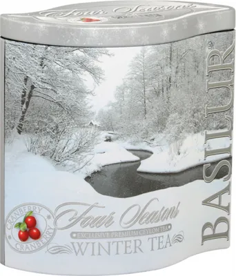 Image de BASILUR Thé d'hiver - Thé noir de Ceylan avec canneberge dans une boîte décorative, 100 g x 1 pièce