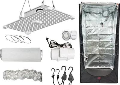 Produktbild von Growbox Komplett Set LED 400 Watt 100x100x200 cm - Mini Klein Homebox Grow-Set Zuchtzelt Growschrank Growzelt Anbau Indoor