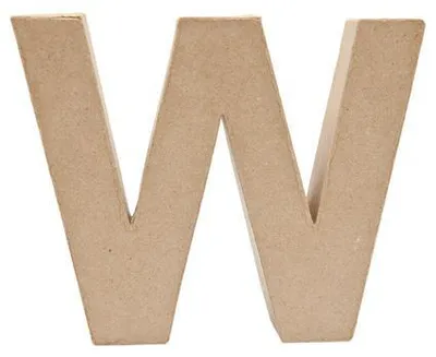 Immagine prodotto di Lettera "W" in cartapesta per l'artigianato creativo Rico Idea di design