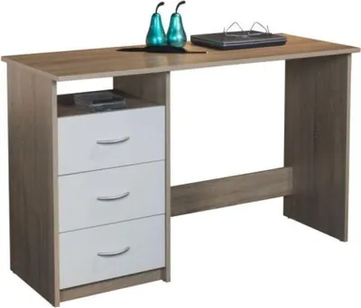 Produktbild von Schreibtisch Adriano 123cm mit 3 Schubladen - weiß