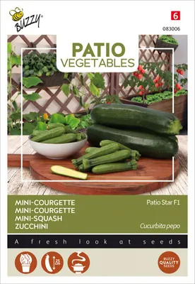 Obrázek produktu pro Buzzy Patio Veggies Cuketa Patio Star F1 Semena - přibližně 6 semen | Buzzy_083006