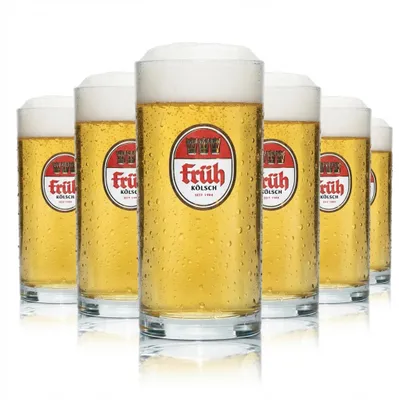 Produktbild von 6x Früh Kölsch Bier Glas 0,1l Stange Becher Gläser Brauerei Köln Beer Gastro