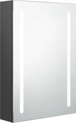 Zdjęcie produktu dla Szafka łazienkowa z lustrem i LED, szara, 50x13x70 cm