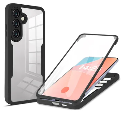 Produktbild von 360 Grad Rundum Schutz Handyhülle für Samsung Galaxy S25 FE Full Cover Vollschutz Case Farbe: Schwarz