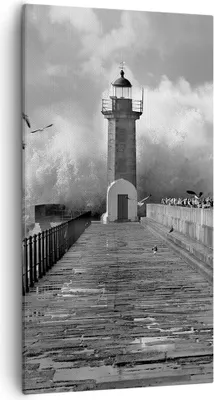 Produktbild von Bild auf Leinwand - Leinwandbild - Einteilig - Laterne Meer Portugal - 55x100cm - Wand Bild - Wanddeko - Wandbilder - Leinwanddruck - Bilder - Wanddekoration - Leinwand bilder - PA55x100-4913