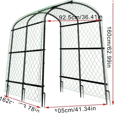 Obrázek produktu pro U-kovová opěrka pro popínavé rostliny do zahrady, vysoká nosnost, odolná konstrukce, výška 160 cm