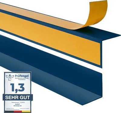 Zdjęcie produktu dla QUEST Kątownik twardy PCV 15x15mm, 2m samoprzylepny, klejony po zewnętrznej stronie, ozdobny profil L kątowy, KTZ, granatowy