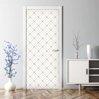 Produktbild von Dekorative Türposter selbstklebend Klebefolie Wandaufkleber Türaufkleber Geometrisches Gold 85 x 200 cm