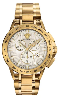 Produktbild von Versace VE3E00721 New Sport Tech Chronograph weiss gold Edelstahl Herren Uhr NEU