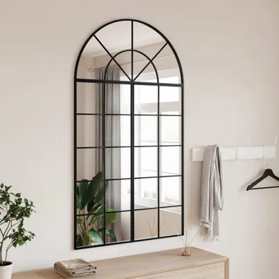 Produktbild von "2026 Promotion" Wandspiegel Schwarz 80x140 cm Gewölbt Eisen - Wandspiegel CC10736