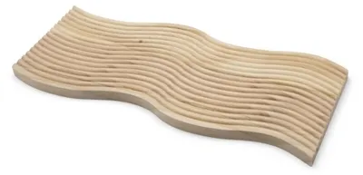 Produktbild von 1.05 Holz Deko Tablett geschwungen mit Rillen - ca. 39 x 17 cm - Natur Kiefer massiv