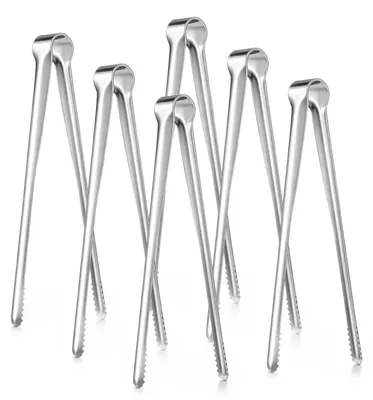Productafbeelding van Set van 6 keuken- en serveertangen - 19 cm roestvrijstalen tangen