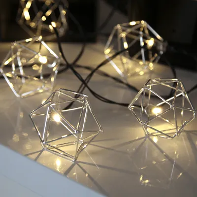Zdjęcie produktu dla Łańcuch dekoracyjny Led 10 lampionów EDGE chrom