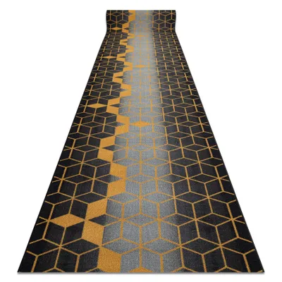 Zdjęcie produktu dla CHODNIK podgumowany 100 cm HEKSAGON / złoty czarny 100x400 cm