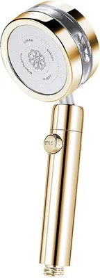 Produktbild von Wassersparende Duschköpfe, 5 Strahlarten, Druckduschköpfe, gold