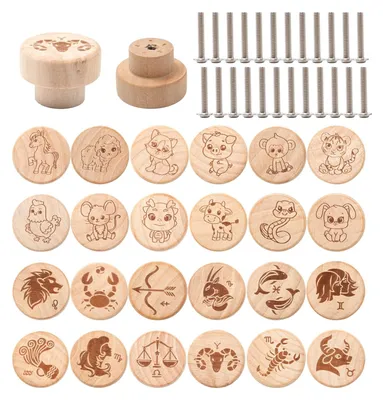 Image de Solidchoice - Ensemble de 24 boutons en bois pour meubles, idéal pour les enfants