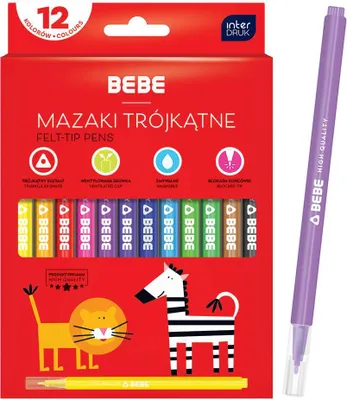 Produktbild von Interdruk Aquarellstift dreieckig 12 Farben BeBe Kids