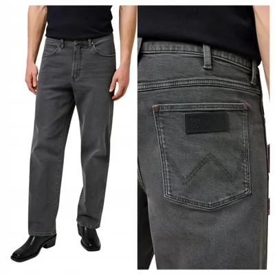 Immagine prodotto di Wrangler | Jeans da uomo, taglio dritto e comodo, colore grigio, modello "Sandstorm", in cotone, taglia W32 L30