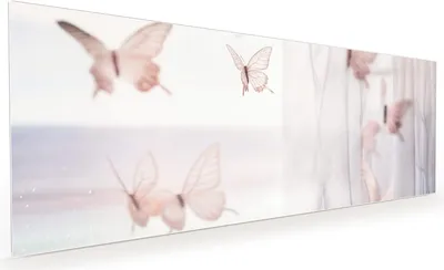 Produktbild von Küchenrückwand Spritzschutz Glas mit Motiv Schmetterlinge Vorhangsins 40 x 40 cm