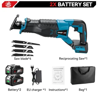 Produktbild von Säbelsäge - Akku-Säbelsäge - 10000 SPM - 18 V - 2 Akkus - 255 mm Schnitttiefe - Bürstenmotor