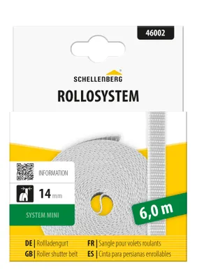 Produktbild von Schellenberg Rollladengurt Mini 14 mm breit, 6 m lang, grau, 46002