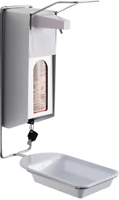 Produktbild von Desinfektionsspender - Alu - Abtropfschale| abschließbar - 1000 ml - langer Hebel