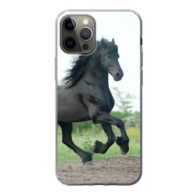 Produktbild von MuchoWow® Handyhülle Schutzhülle Hülle für iPhone 13 Pro Pferd - Schwarz - Natur Silikon Softcase Handy Hülle - Handy-Tasche