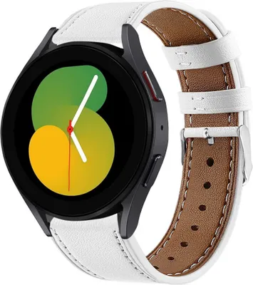 Produktbild von Strap-it Samsung Galaxy Watch 5 - 40mm Lederarmband (Weiß)
