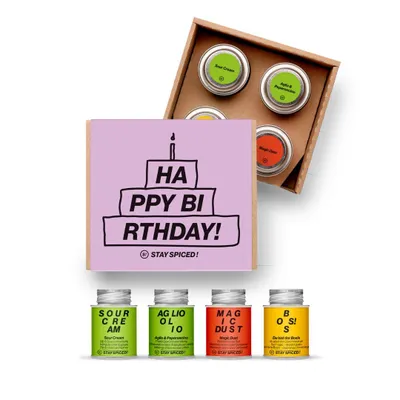 Produktbild von STAY SPICED ! Happy Birthday |Gewürzset | 4er Geschenkbox | 600 g