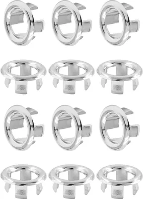 Produktbild von Waschbecken Überlauf Abdeckung - 12 Stück Universelle Überlauf Waschbecken Ringe, Hochwertige Kunststoff Waschbecken Überlauf Ring Abdeckungen, Ideal für Sink-Überlaufschutz, Einfache Montage, Langleb