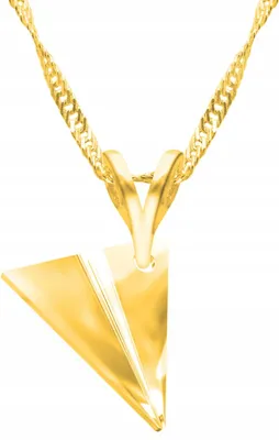 Produktbild von Papierflugzeug Halskette Gold 925 Silber Vergoldet