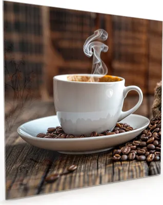 Produktbild von Küchenrückwand Spritzschutz Glas mit Motiv Kaffeegenuss 40 x 40 cm
