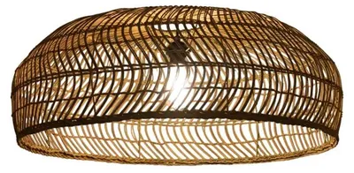 Image de Abat-jour pour suspension Eugénie en bambou - ⌀ 80 cm - marron