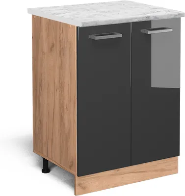 Produktbild von Küchenunterschrank Vicco R-Line Anthrazit Hochglanz 60 cm AP Marmor, Model 45657