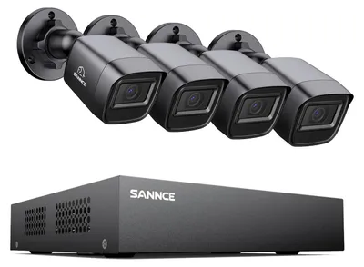 Obrázek produktu pro Bezpečnostní kamerový systém, 4kanálový - 4 kabelové 1080P HD kamery - noční vidění do vzdálenosti 20 metrů