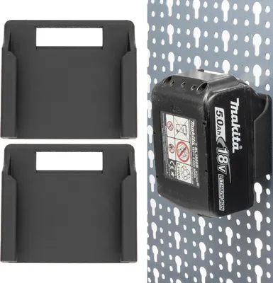 Produktbild von 2x Akkuhalter für Makita für eine Küpper Lochwand Wandhalter Wandhalterung Akku 18V